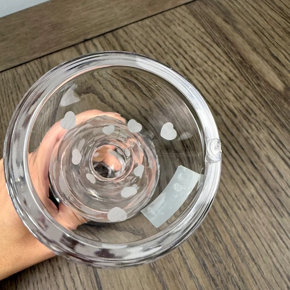 Marquis by Waterford Crystal Heart Bud Vase 7 Inch Frosted Hearts Poland Chip